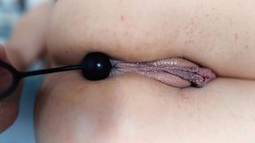Sexy ass gets stretched with anal beads and then penetrated with a huge meaty cock
