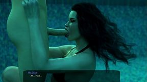 MILFY CITY - Sex scene #13 - Blowjob in Swimming Pool - Porn games, Adult games, 3d game