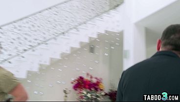 Big-booty housewife Victoria Voxx gets a stiff, big cock blowjob from her