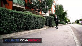 Get pounded by two thick cocks in an office tryst of massive juggs