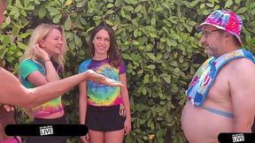 Crazy Cowboy and two sexy princesses in a hot 3some