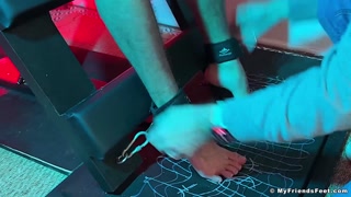 MyFriendsFeet: Bound Luca R laughs hard while being tickled by a horny daddy