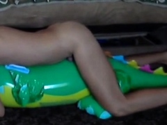 Big inflatable alligator humping cum