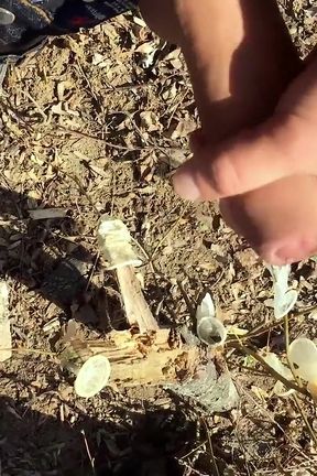 Teen Cums on Found Stranger Condoms at the Cruising Area
