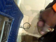 Stuck in the elevator at work.