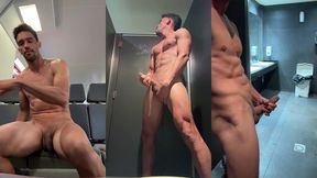 naked tour ends in big cumshot on ladies room