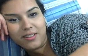 Sexy dark haired girl spreads cheeks