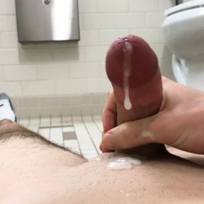 Cumming in Public Bathroom