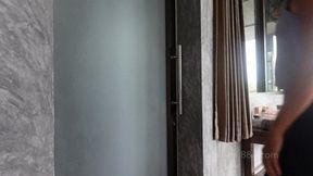 being locked outside bathroom and end up peeing in a big water bottle