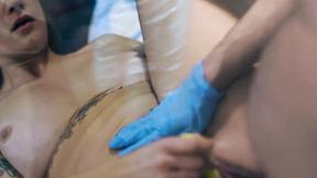 ”Reluctant big titted beauty Siri Dahl hammered by lustful doc”