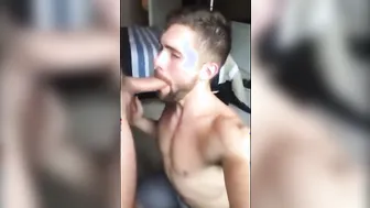 Twink Gives Amateur Blowjob to Hung Hunk