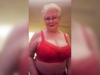 Hawt Granny Gilf Shows Her Giant Boobs As That Babe Plays With 'em, U Like?
