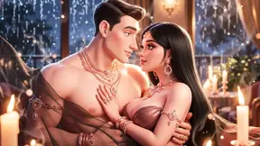 Desi Indian couple's steamy night with gold jewelry, sexy girl and muscular boy