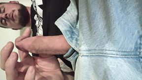 Gooning and Stroking on the Couch with My Big White Cock Goon Stick