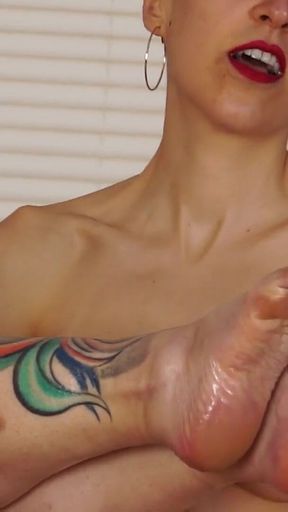 Foot Titsjob, Tits and Feet in a Lesbian Handjob by Two Horny and Fetishistic Sluts