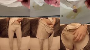 i couldn t hold it - wetting myself in gym outfit - front view and pov