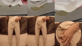 i couldn t hold it - wetting myself in gym outfit - front view and pov