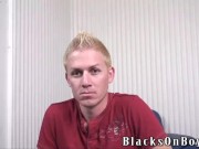 Blonde mohawk guy gets gangbanged by black thugs