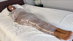 Mila mummified deep throat 4K - footjob, cum in mouth