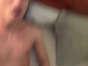 Skinny twink self facial