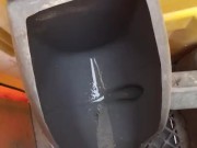 Taking a leak in the Port a Potty