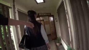 Sexy Student Cosplay by Mio Fukada Gets Wild at Hot Springs Adventure with Her Massive DD