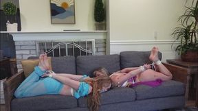 ARABIAN SLAVE BONDAGE – Stella Elle & Peyton HD Hogtied & Gagged in Exotic Slave Outfits