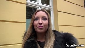 GERMAN SCOUT - CUTE TEEN KIM DAVIS SEDUCE TO FUCK AT STREET CASTING - Big dick