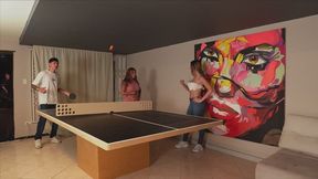 Afternoon of pin pong with Sara Blonde ends with a threesome, while my boyfriend is away.