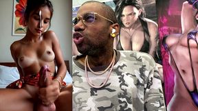 cute brown transgender teen girl jerks off and cums hard ass fuck all over her face and body, ai generated