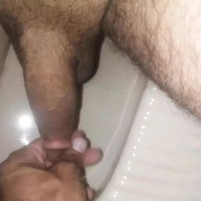 Desi pissing my big cock