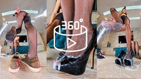 Wet Pantyhose Art in 360° - part 2