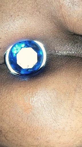 Close-up Deep BIG Butt Plug Masturbation Indian Brown  Tight Pink Asshole   Clip 3