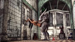 Super hot sexy college girl gets fucked hard by an Evil clown in an abandoned hospital