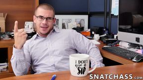 Muscular colleagues are anal fucking hardcore at the office