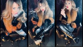 JOI Chain Smoking Double eve 120 in fur Boots gloves and Jeans