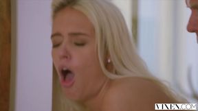 Busty blonde teen fucks her married neighbor