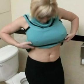 Intense bathroom sex is her favorite because she likes to fuck in very awkward places