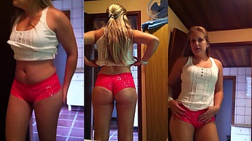 Minha esposa novinha se arrumando para sair sozinha com o comedor - cuckold amador real