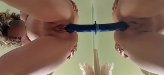 I make myself cum on a big dildo in the dressing room