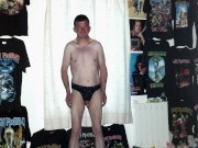 My body with sexy string male and one testicle