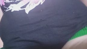 Fat girl's stomach starts to growl
