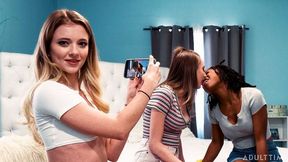 Riley Star, Kyler Quinn and Hazel Grace are enjoying hardcore IR lesbian sex