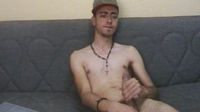 Cute Slender Twink Strokes His Big Dick!