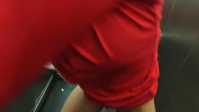 Very risky sex in a public elevator with hot neighbor Dada Deville