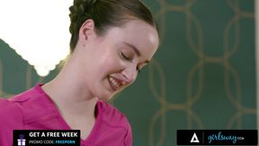 GIRLSWAY - Hot Hazel Moore’s Oil Massage Turns Into Passionate 69 With Naturally Stacked Octavia Red