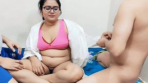 Two step-brothers share a hot and steamy 3some with a beautiful female doctor.
