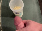 Big Dicked Bodybuilder Cums Multiple Times Into His Protein Shake