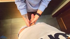 Stranger Fills My Pantyhose with Cum—In the Restaurant Bathroom