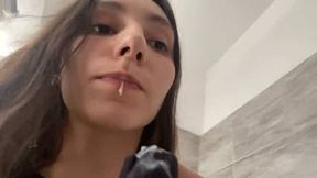 Eating Cream From My Pussy - A Hungry Solo Teen Webcam Show